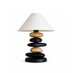 Stacked Pebble Wood Table Lamp