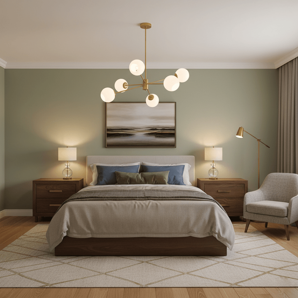 Staggered Glass 6 Light Chandelier