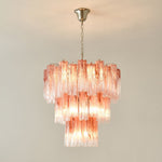 Pink Glass Tubes Chandelier