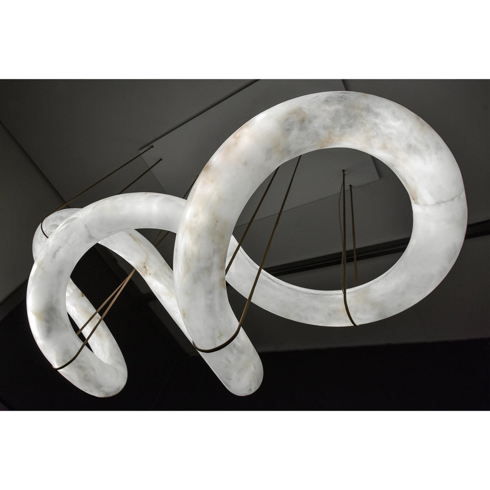 Streamlined Alabaster Pendant Lamp