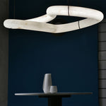 Streamlined Alabaster Pendant Lamp