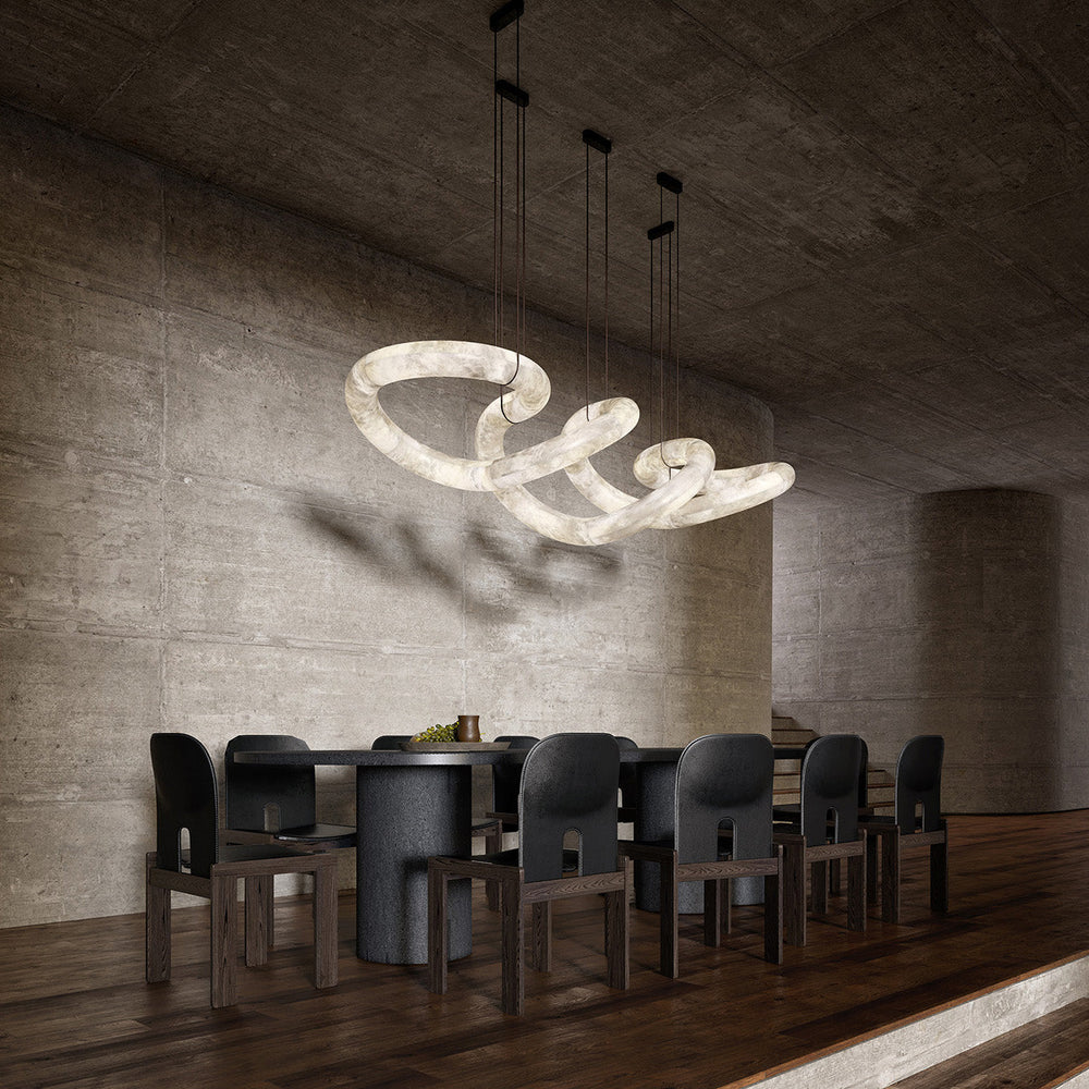 Streamlined Alabaster Pendant Lamp