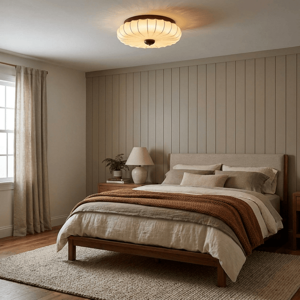 Stretch Fabric Petal Flush Mount Ceiling Light – Ceiling Statement Light