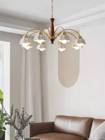 Swedish Modern Gold Chandelier