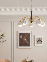 Swedish Modern Gold Chandelier