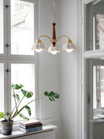 Swedish Modern Gold Chandelier