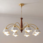 Swedish Modern Gold Chandelier