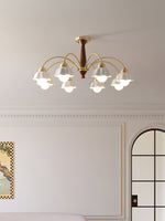 Swedish Modern Gold Chandelier