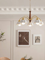 Swedish Modern Gold Chandelier