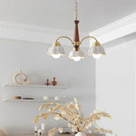 Swedish Modern Gold Chandelier