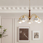 Swedish Modern Gold Chandelier