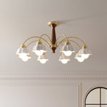 Swedish Modern Gold Chandelier