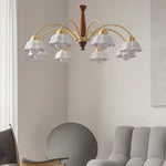 Swedish Modern Gold Chandelier