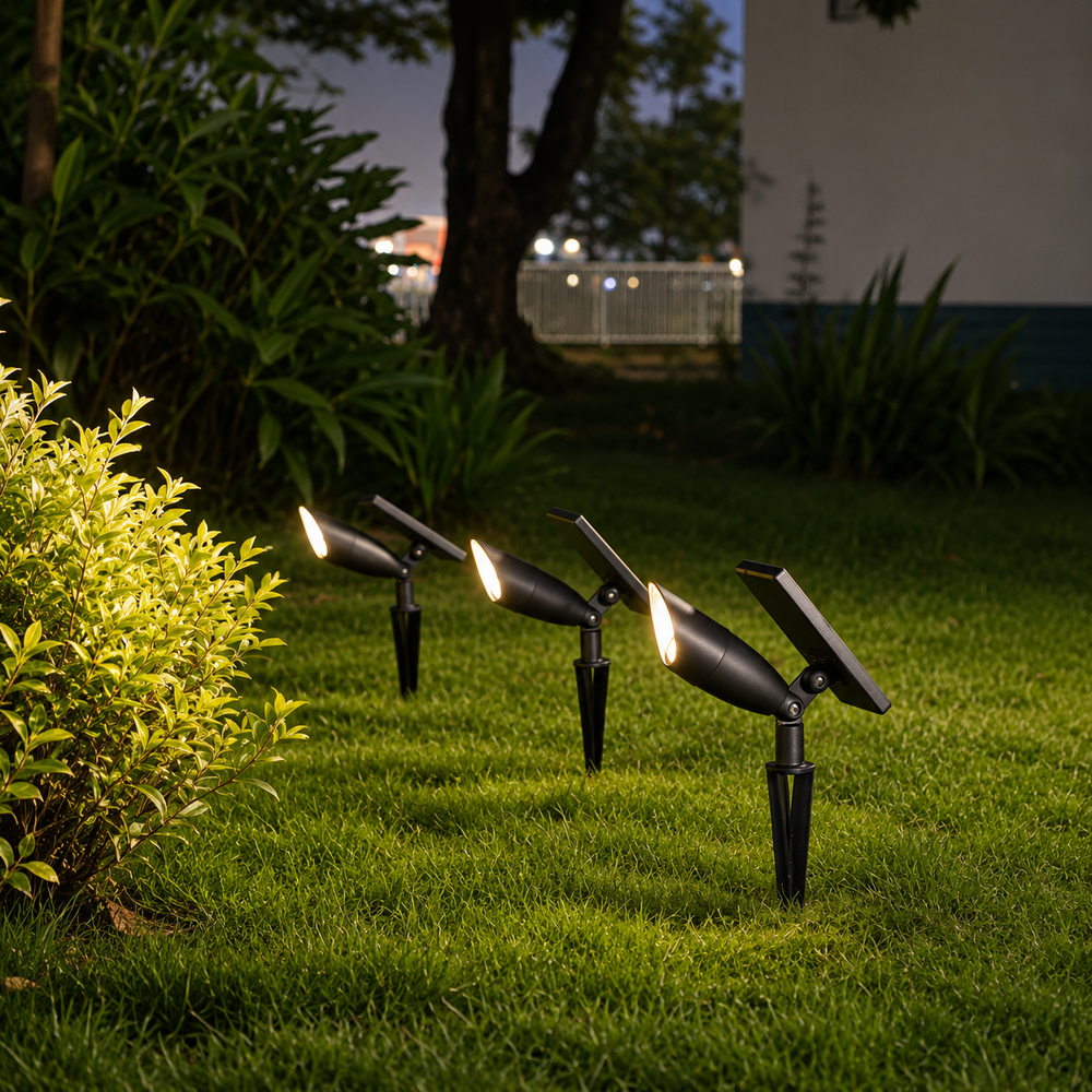 TerraBeam Solar Garden Spotlight – Waterproof Outdoor Landscape, Tree & Pathway Light