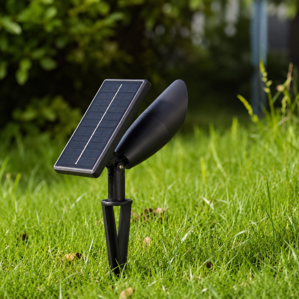 TerraBeam Solar Garden Spotlight – Waterproof Outdoor Landscape, Tree & Pathway Light