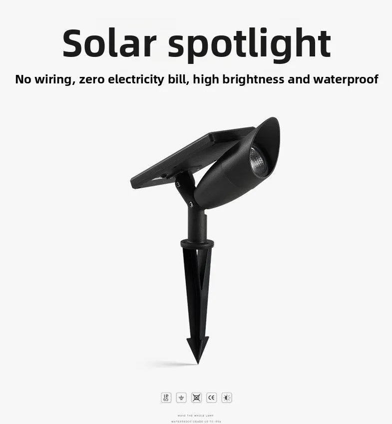 TerraBeam Solar Garden Spotlight – Waterproof Outdoor Landscape, Tree & Pathway Light