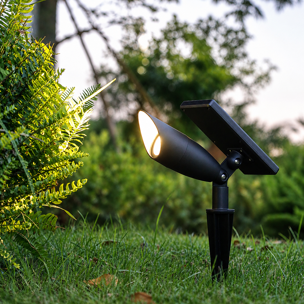 TerraBeam Solar Garden Spotlight – Waterproof Outdoor Landscape, Tree & Pathway Light