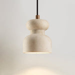 Textured Travertine Gourd Pendant Light