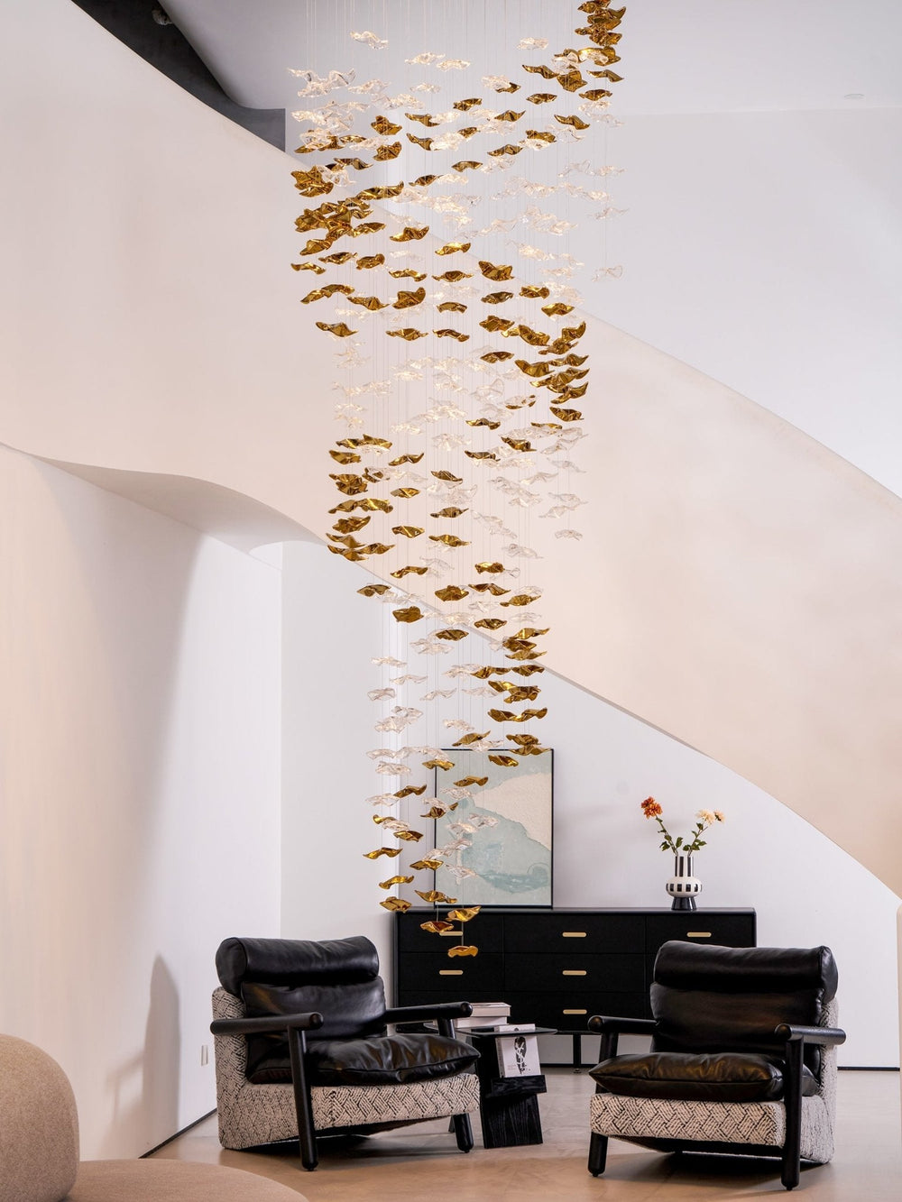 Tidal Art Glass Cluster Pendant – Sculptural Multi-Light
