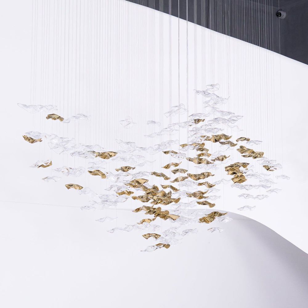Tidal Art Glass Cluster Pendant – Sculptural Multi-Light