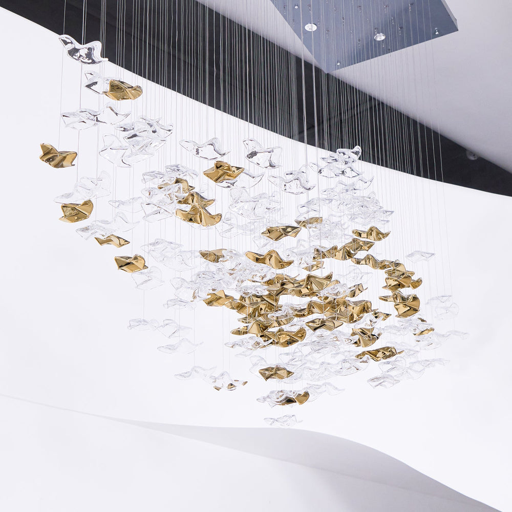 Tidal Art Glass Cluster Pendant – Sculptural Multi-Light
