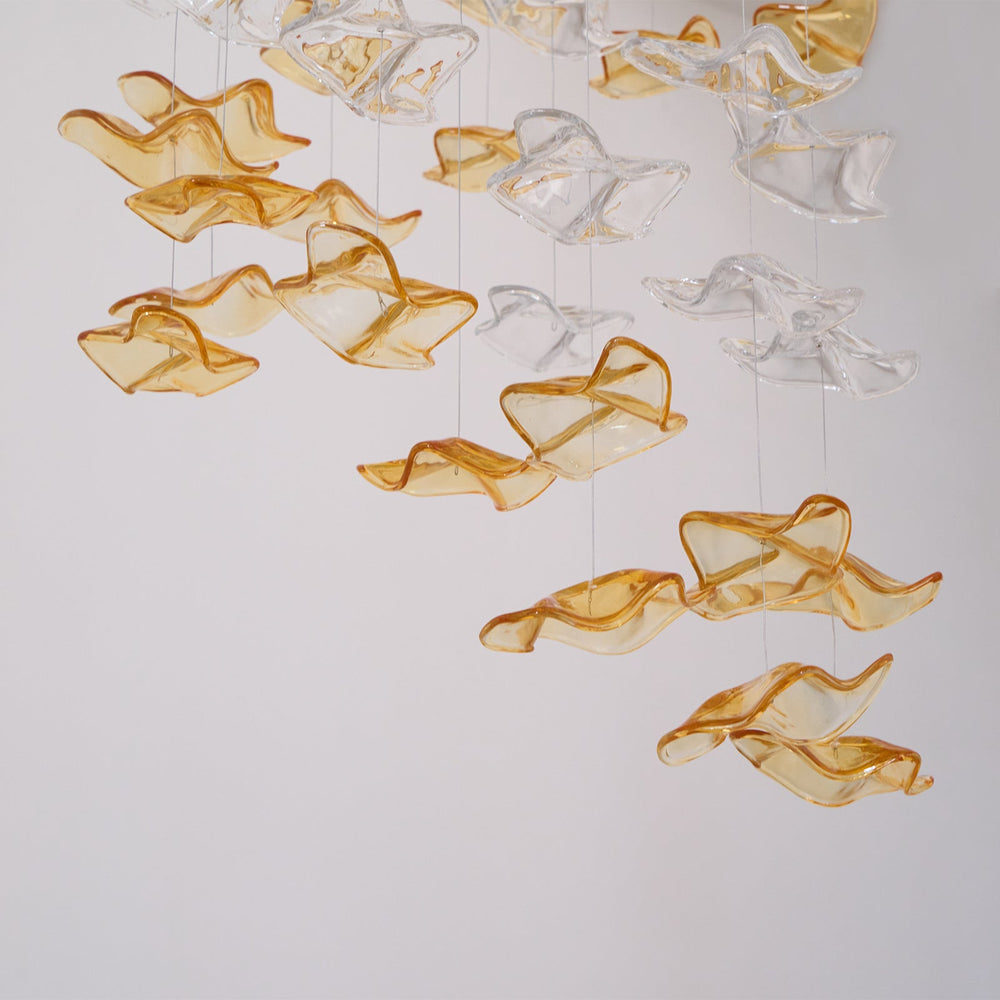 Tidal Art Glass Cluster Pendant – Sculptural Multi-Light