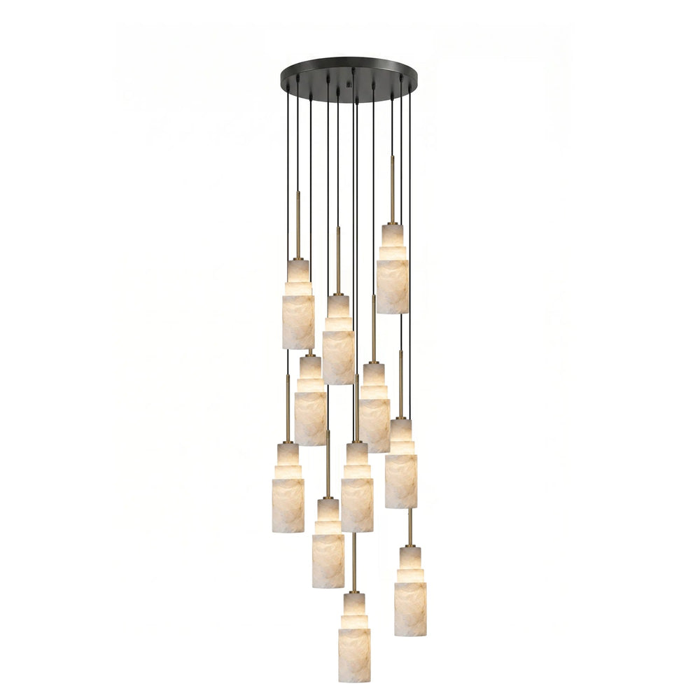 Tiered Alabaster Cluster Chandelier