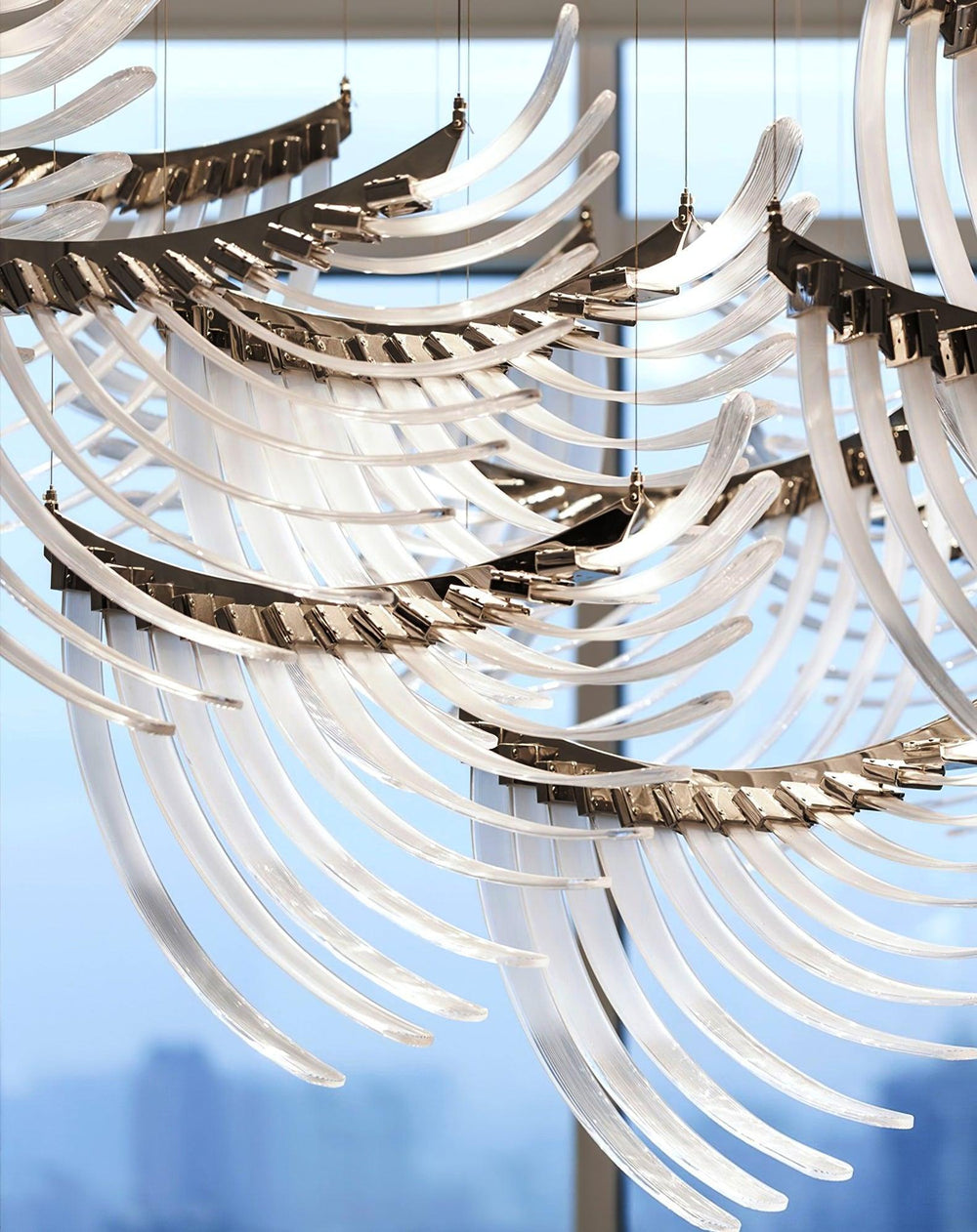 Palmette Tiered Chandelier – Leaf-Motif Statement