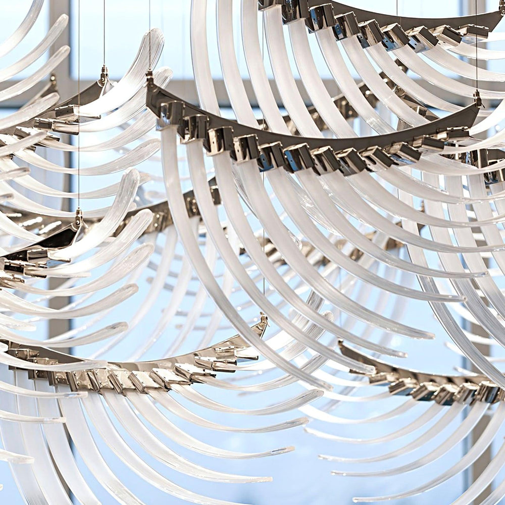 Palmette Tiered Chandelier – Leaf-Motif Statement