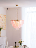 Opalora Pink Glass Chandelier