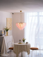 Opalora Pink Glass Chandelier