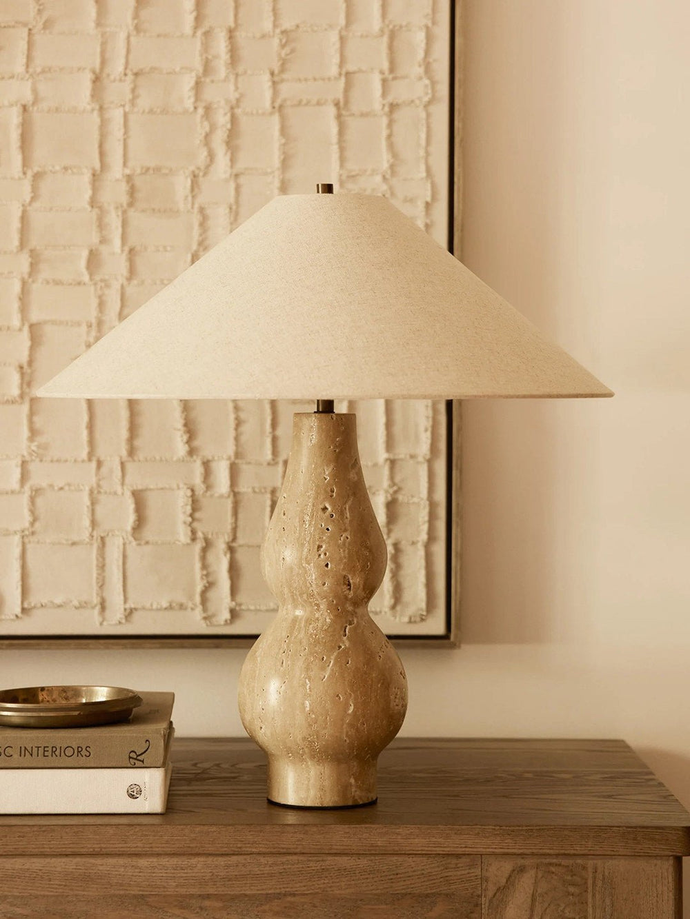 Travertine Double-Gourd Table Lamp