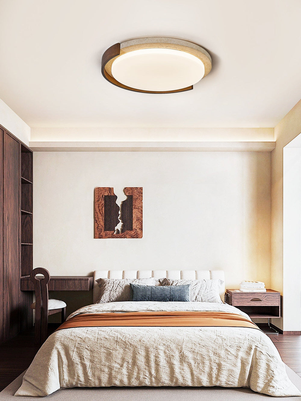 Travertine Eclipse Ceiling Lamp