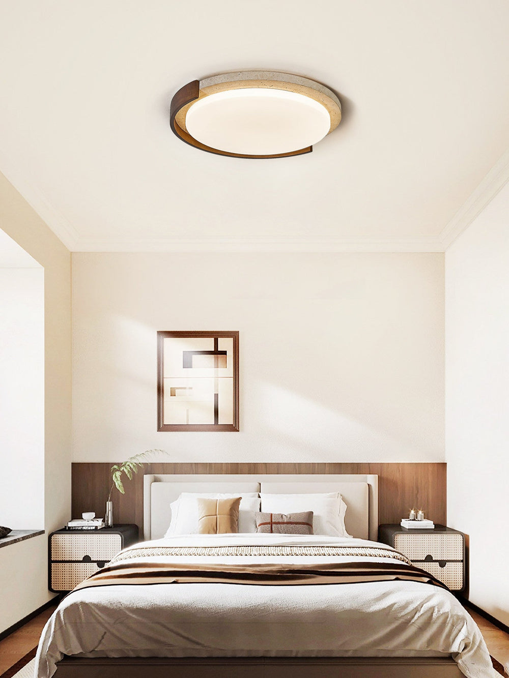 Travertine Eclipse Ceiling Lamp
