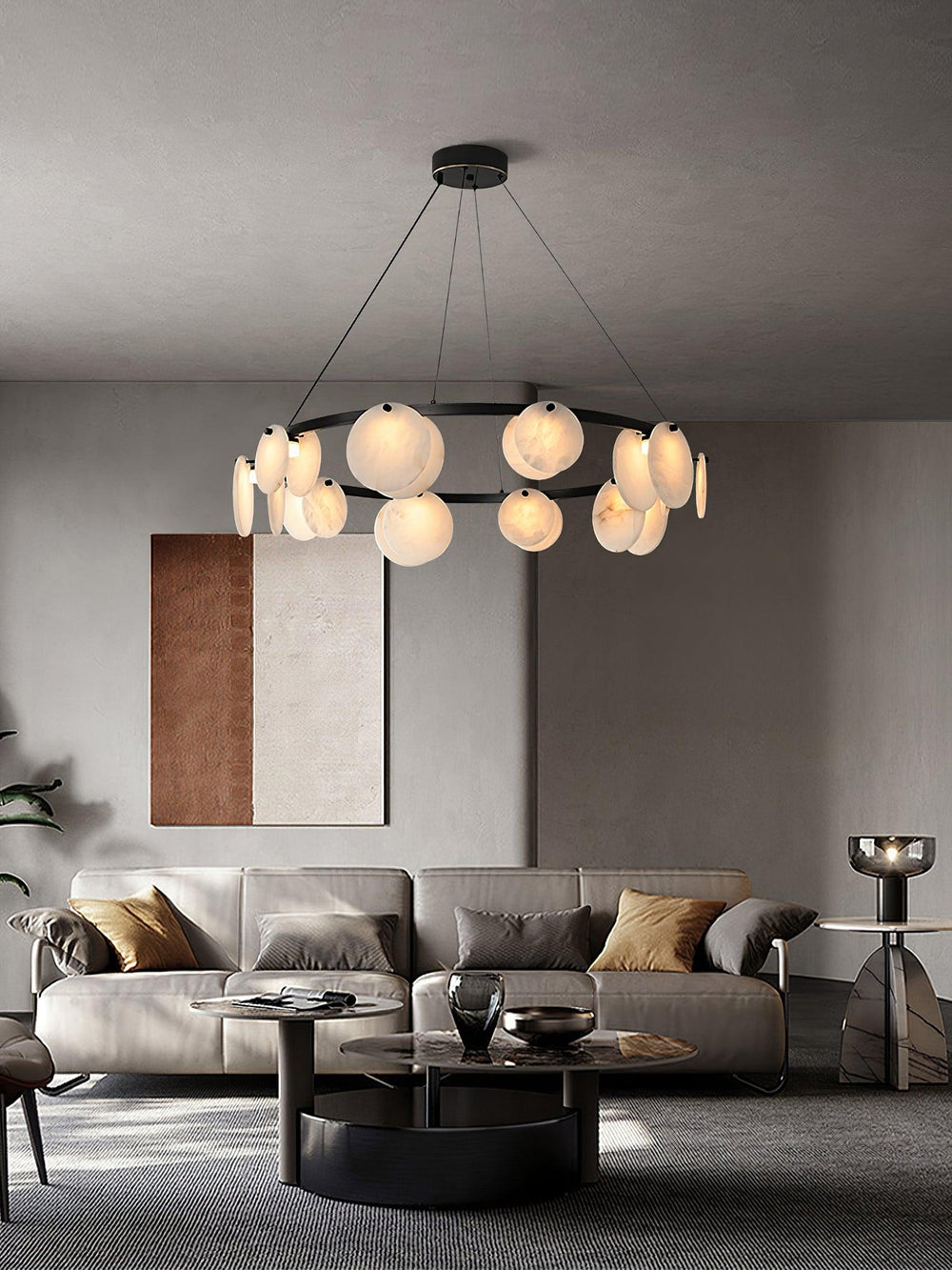 Trinidad Alabaster Chandelier – Warm Stone Glow