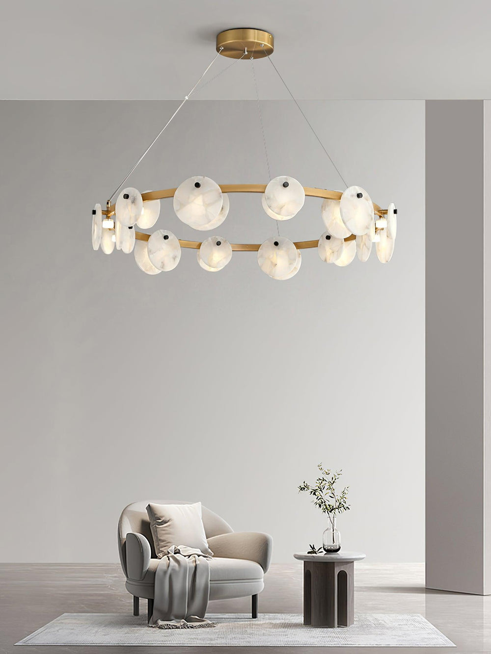 Trinidad Alabaster Chandelier – Warm Stone Glow