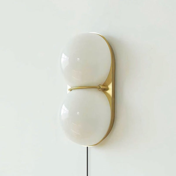Two Globe Glass Plug-in Wall Sconce