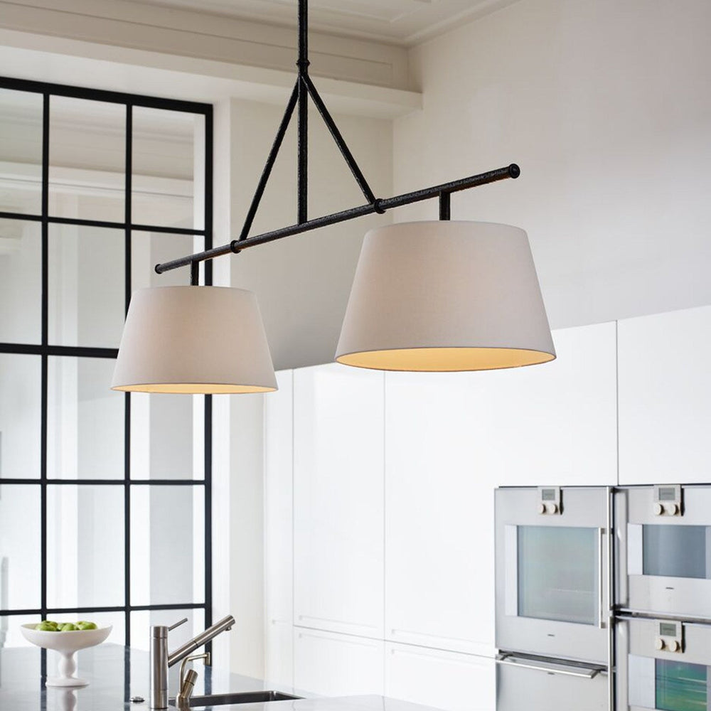 Two Light Linear Island Pendant Lamp