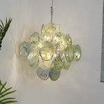 Verdant Bloom Glass Chandelier