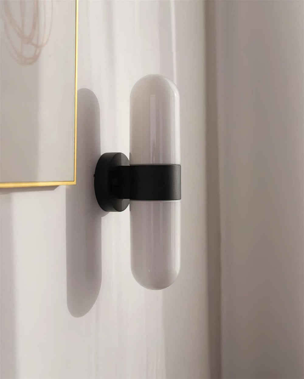 Vertical Capsule Glass Wall Sconce