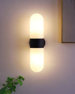 Vertical Capsule Glass Wall Sconce