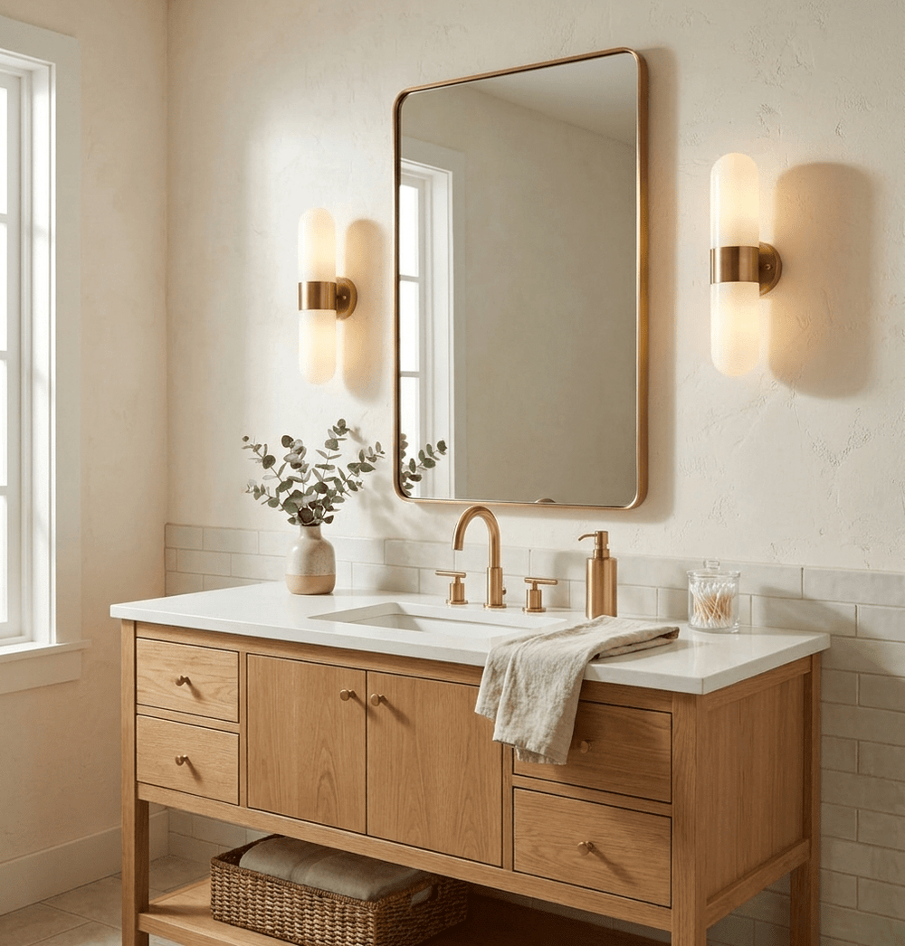 Vertical Capsule Glass Wall Sconce
