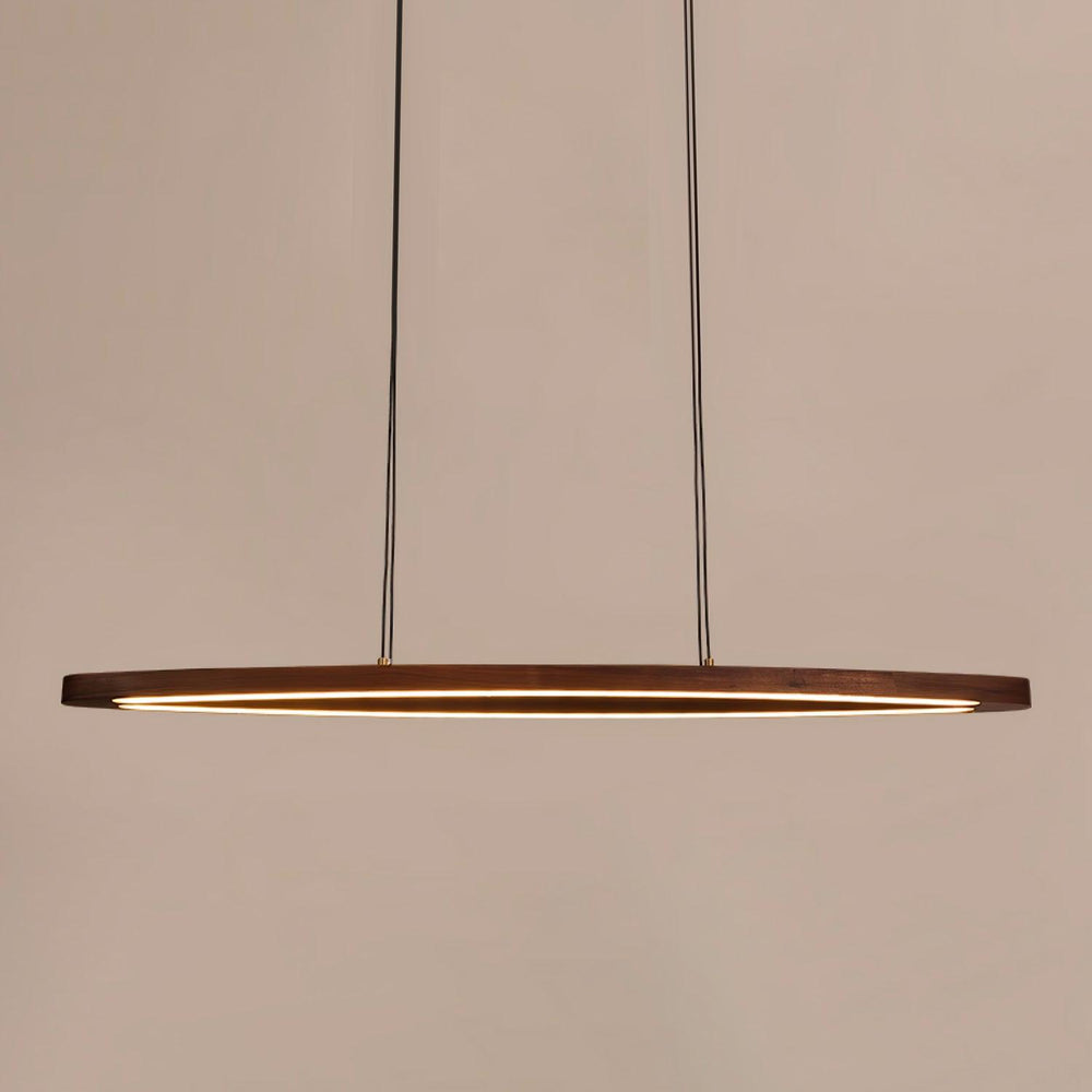 Walnut Arc Linear Pendant Lamp