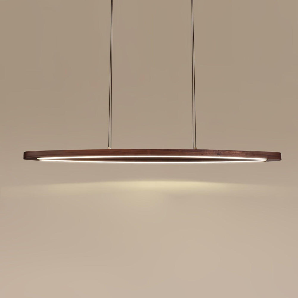 Walnut Arc Linear Pendant Lamp
