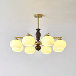 Walnut Beige Orb Chandelier