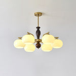 Walnut Beige Orb Chandelier