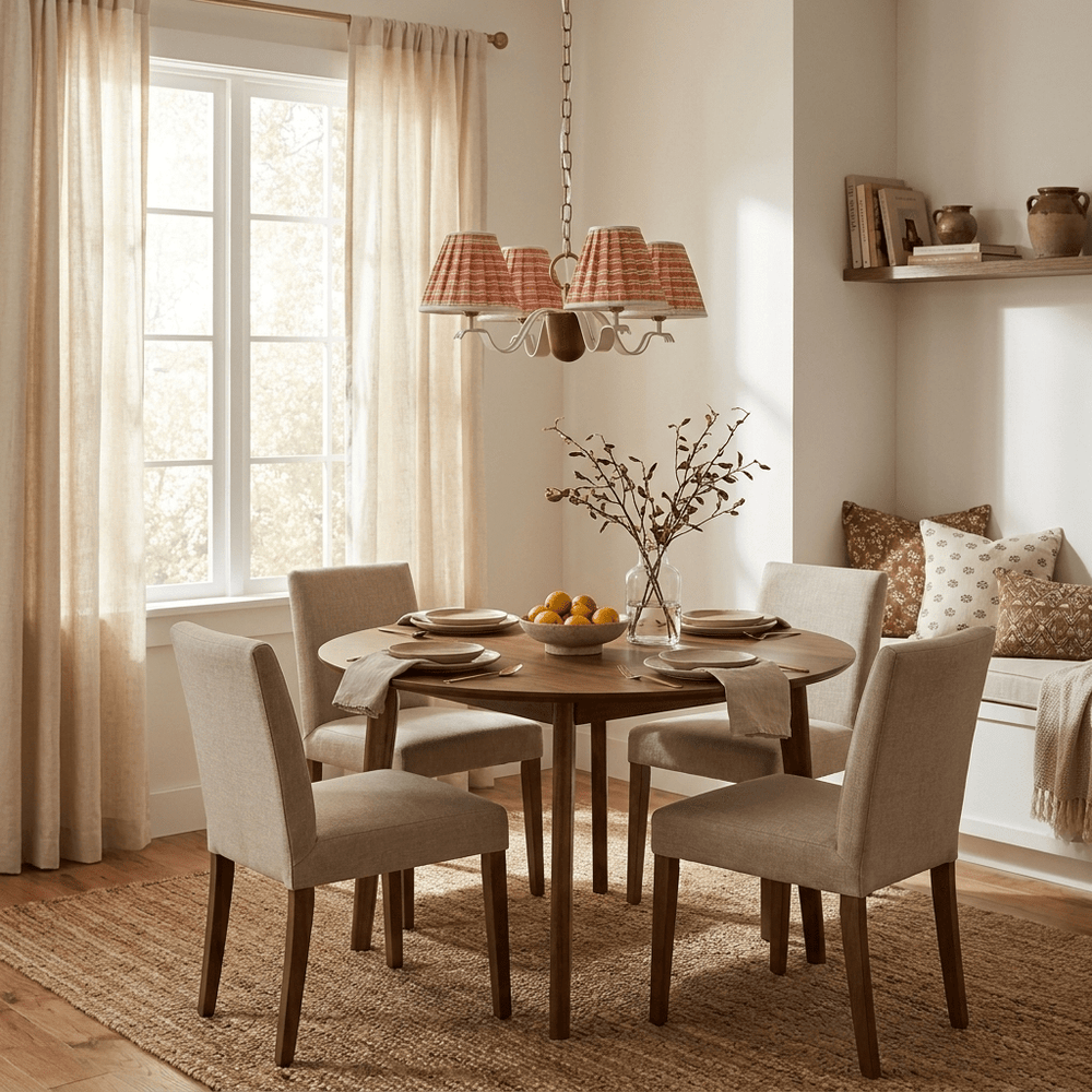 Walnut Fabric Chandelier