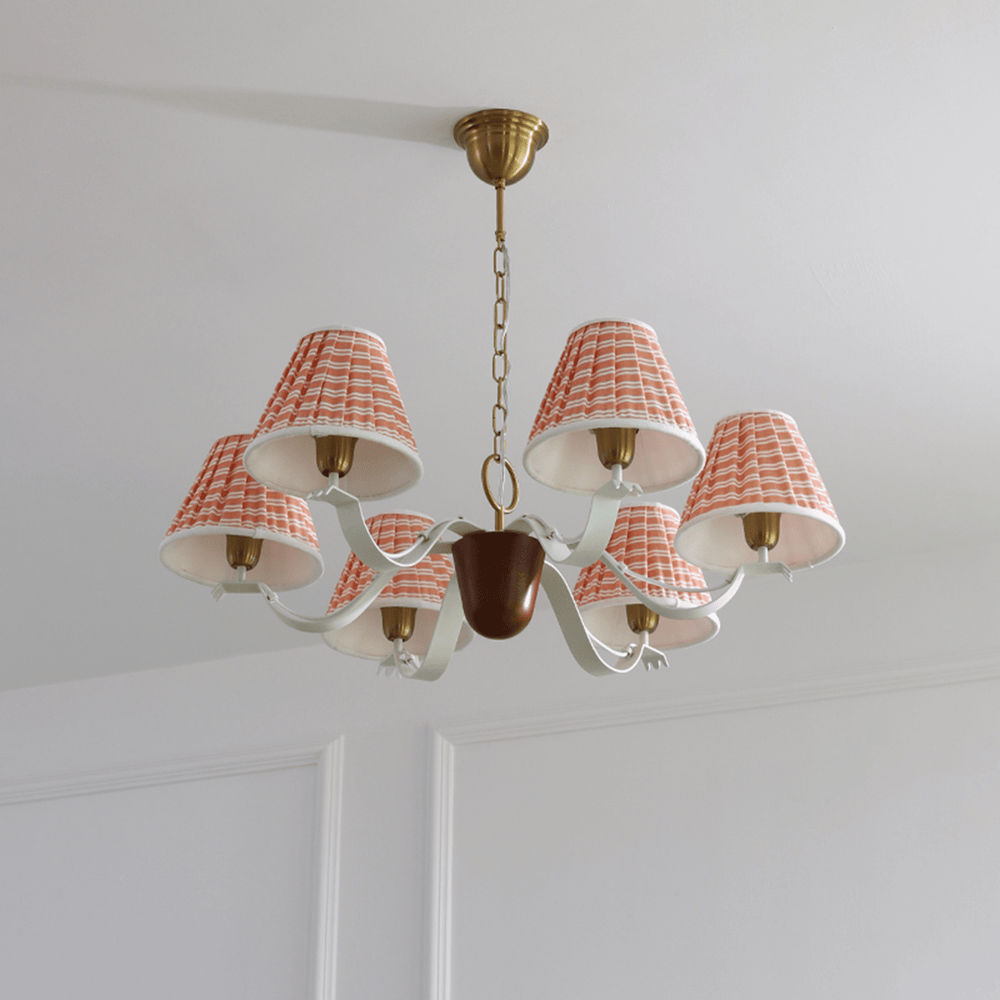 Walnut Fabric Chandelier