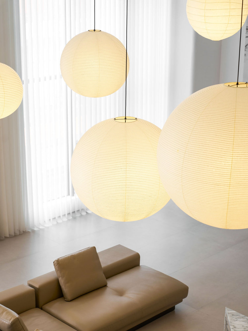 Washi Paper Round Series Pendant Lamp