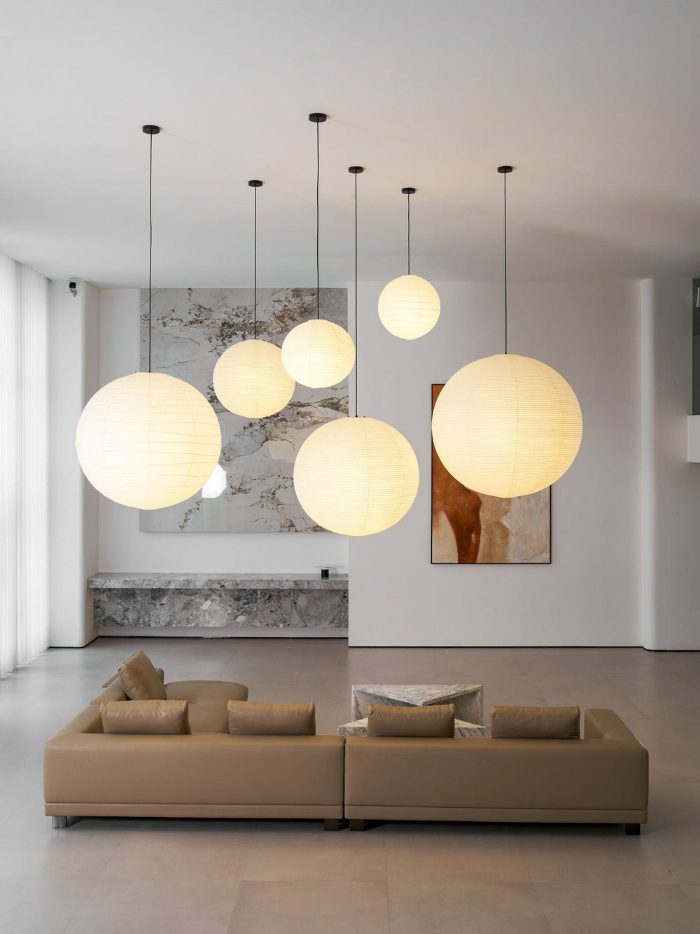 Washi Paper Round Series Pendant Lamp